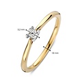 Collectie Milikan Huiscollectie 14krt bicolor solitairring met hartvorm zetting en 1x 0.07ct H/SI, 1060285