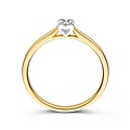 Collectie Milikan Huiscollectie 14krt bicolor solitairring met hartvorm zetting en 1x 0.12ct H/SI, 1060286