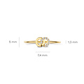 Blush BLUSH 1282YZI 14krt geelgouden ring, twee open rondjes, 1 bezet met zirconia's