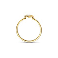 Blush BLUSH 1282YZI 14krt geelgouden ring, twee open rondjes, 1 bezet met zirconia's