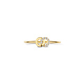 Blush BLUSH 1282YZI 14krt geelgouden ring, twee open rondjes, 1 bezet met zirconia's