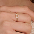 Blush BLUSH 1289YZI 14krt geelgouden ring, open ovaal bezet met zirconia's
