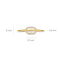 Blush BLUSH 1289YZI 14krt geelgouden ring, open ovaal bezet met zirconia's