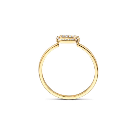 Blush BLUSH 1289YZI 14krt geelgouden ring, open ovaal bezet met zirconia's