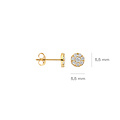 Blush BLUSH 7396YZI 14krt geelgouden oorknoppen, plat rondje bezet met zirconia's, 5.4 mm