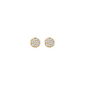 Blush BLUSH 7396YZI 14krt geelgouden oorknoppen, plat rondje bezet met zirconia's, 5.4 mm