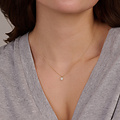 Blush BLUSH 3206YZI 14krt geelgouden collier met hangertje, plat rondje bezet met zirconia's, 42 cm