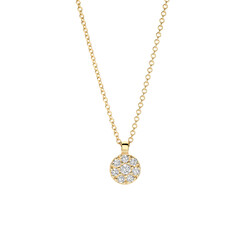 BLUSH 3206YZI 14krt geelgouden collier met hangertje, plat rondje