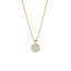 Blush BLUSH 3206YZI 14krt geelgouden collier met hangertje, plat rondje bezet met zirconia's, 42 cm
