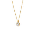 Blush BLUSH 3206YZI 14krt geelgouden collier met hangertje, plat rondje bezet met zirconia's, 42 cm