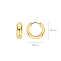 Blush BLUSH 7388YGO 14krt geelgouden klapcreolen, bol, 13.6 mm, 4.5 mm dik