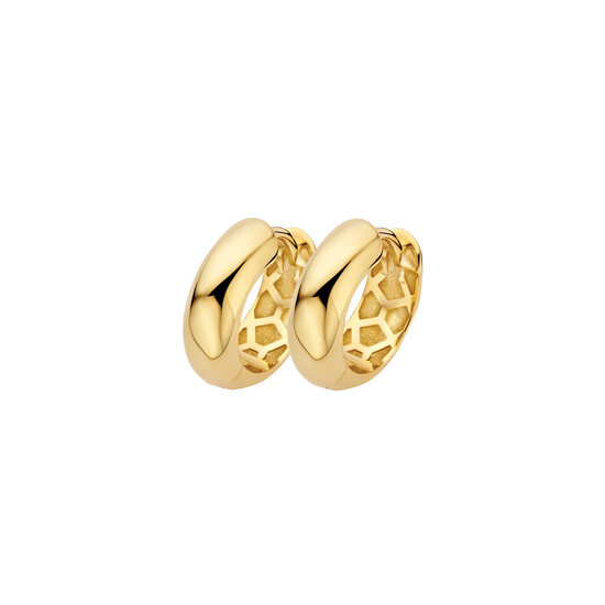Blush BLUSH 7388YGO 14krt geelgouden klapcreolen, bol, 13.6 mm, 4.5 mm dik