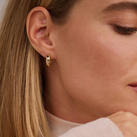 Blush BLUSH 7389YGO 14krt geelgouden klapcreolen, bol, 15.3 mm, 4.5 mm dik