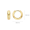 Blush BLUSH 7389YGO 14krt geelgouden klapcreolen, bol, 15.3 mm, 4.5 mm dik