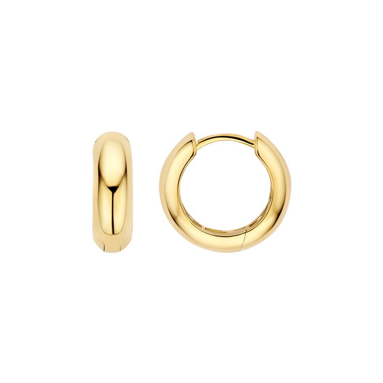 Blush BLUSH 7389YGO 14krt geelgouden klapcreolen, bol, 15.3 mm, 4.5 mm dik