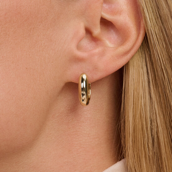 Blush BLUSH 7390YGO 14krt geelgouden klapcreolen, bol, 17.7 mm, 4.5 mm dik