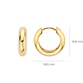 Blush BLUSH 7390YGO 14krt geelgouden klapcreolen, bol, 17.7 mm, 4.5 mm dik