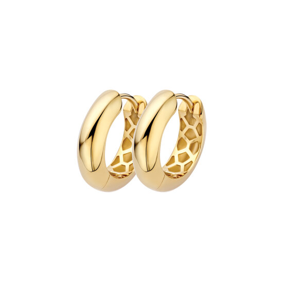 Blush BLUSH 7390YGO 14krt geelgouden klapcreolen, bol, 17.7 mm, 4.5 mm dik