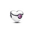 Pandora PANDORA 794161C02 Heart sterling silver charm with sweet grape purple crystal, birthstone, Februari