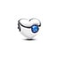 Pandora PANDORA 794161C09 Heart sterling silver charm with princess blue crystal, birthstone, September