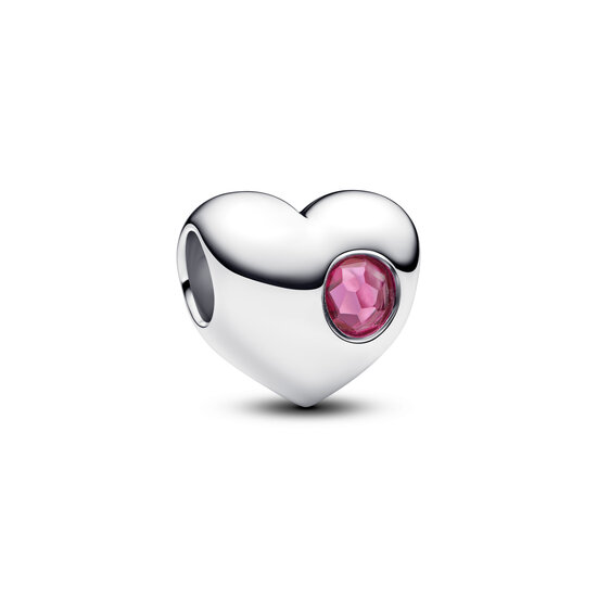Pandora PANDORA 794161C10 Heart sterling silver charm with phlox pink crystal, birthstone, Oktober