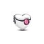 Pandora PANDORA 794161C10 Heart sterling silver charm with phlox pink crystal, birthstone, Oktober