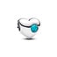 Pandora PANDORA 794161C12 Heart sterling silver charm with imitation turquoise, birthstone, December