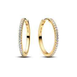 PANDORA SHINE 264652C01 14k gold-plated hoop earrings