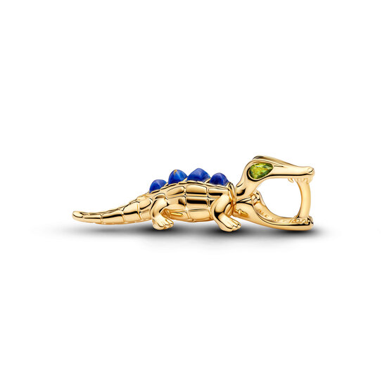 Pandora PANDORA SHINE 764624C01 Alligator 14k gold-plated charm with imitation lapis lazuli and green crystal