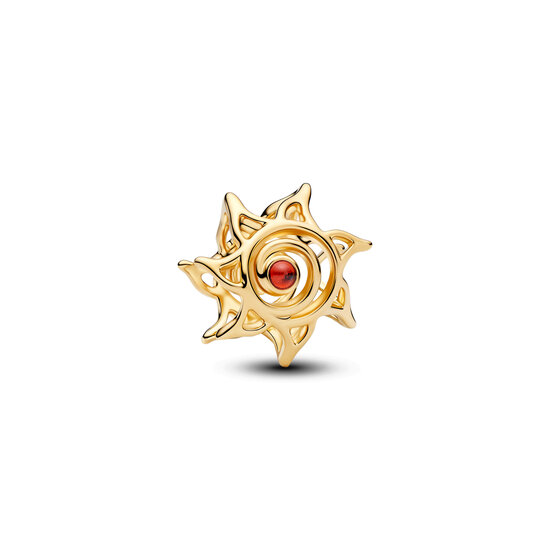Pandora PANDORA SHINE 764625C01 Openwork sun 14k gold-plated charm with burnt orange crystal