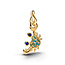 Pandora PANDORA SHINE 764684C01 Crab 14k gold-plated dangle with imitation lapis lazuli, icy green crystal and zirconia