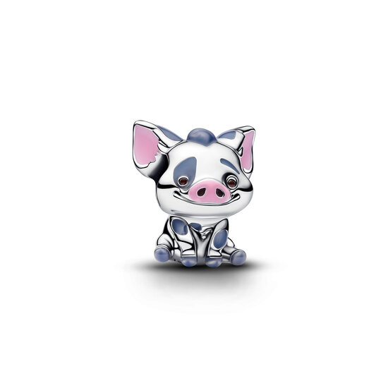 Pandora PANDORA DISNEY 793843C01 Moana Pua the pig sterling silver charm with pink, grey and brown enamel