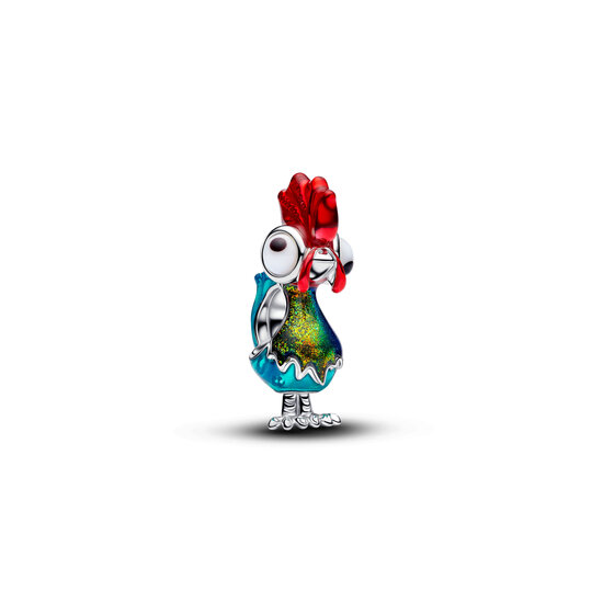 Pandora PANDORA DISNEY 794644C01 Moana Heihei sterling silver charm with white and black Murano glass