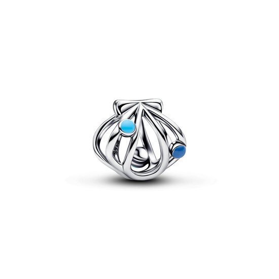 Pandora PANDORA 794695C01 Openwork shell sterling silver charm with blue enamel