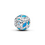 Pandora PANDORA 794699C01 Openwork fish sterling silver charm with transperent blue enamel