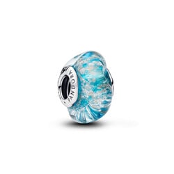 PANDORA 794701C01 Sterling silver charm with turquoise Murano glass