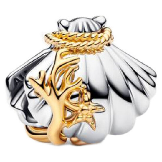 Pandora PANDORA DISNEY 764403C01 Ariel sterling silver and 14k gold-plated charm with 0.012ct