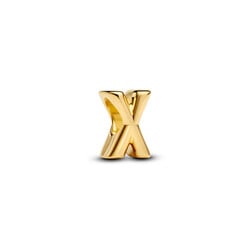 PANDORA SHINE 763970C00 Letter X 14k gold-plated charm