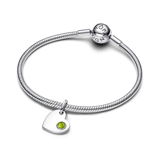 Pandora PANDORA 794295C08 Engavable heart sterling silver dangle with spring green crystal, augustus