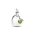 Pandora PANDORA 794295C08 Engavable heart sterling silver dangle with spring green crystal, augustus