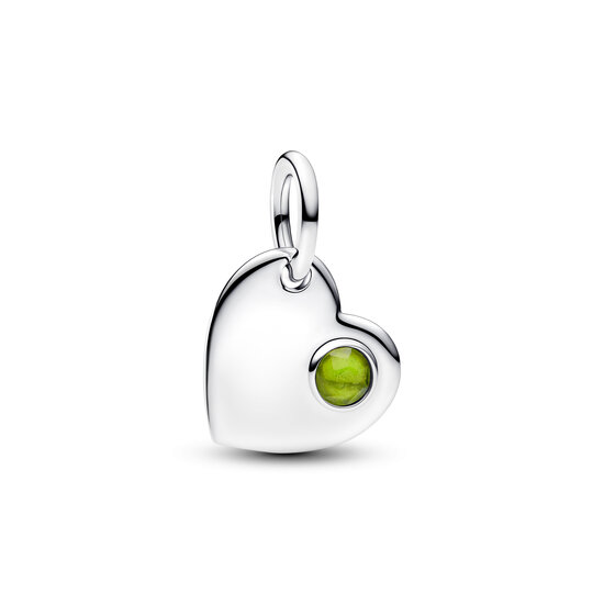 Pandora PANDORA 794295C08 Engavable heart sterling silver dangle with spring green crystal, augustus