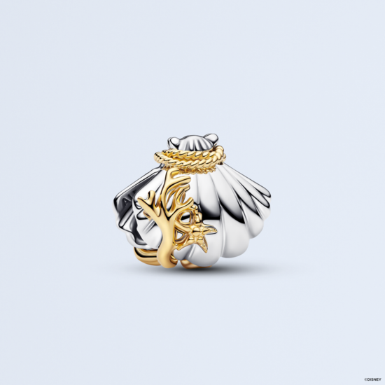 Pandora PANDORA DISNEY 764403C01 Ariel sterling silver and 14k gold-plated charm with 0.012ct