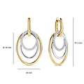 Ti Sento Milano TI SENTO MILANO 78067ZY Zilver gerhodineerde klapcreolen met grote ovale vergulde hangers, met zirconia