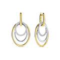 Ti Sento Milano TI SENTO MILANO 78067ZY Zilver gerhodineerde klapcreolen met grote ovale vergulde hangers, met zirconia