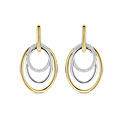Ti Sento Milano TI SENTO MILANO 78067ZY Zilver gerhodineerde klapcreolen met grote ovale vergulde hangers, met zirconia