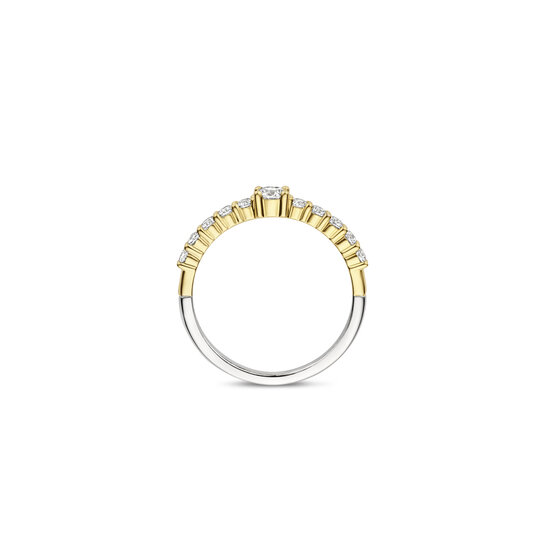 Ti Sento Milano TI SENTO MILANO 12429ZY Zilver gerhodineerde ring met verguld, 11x zirconia