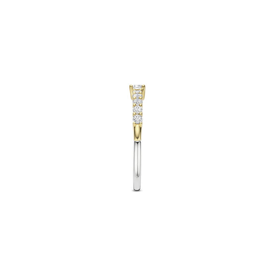 Ti Sento Milano TI SENTO MILANO 12429ZY Zilver gerhodineerde ring met verguld, 11x zirconia