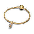 Pandora PANDORA SHINE 764490C01 Cicada 14k gold-plated dangle with zirconia and glittery blue and purple UV resin
