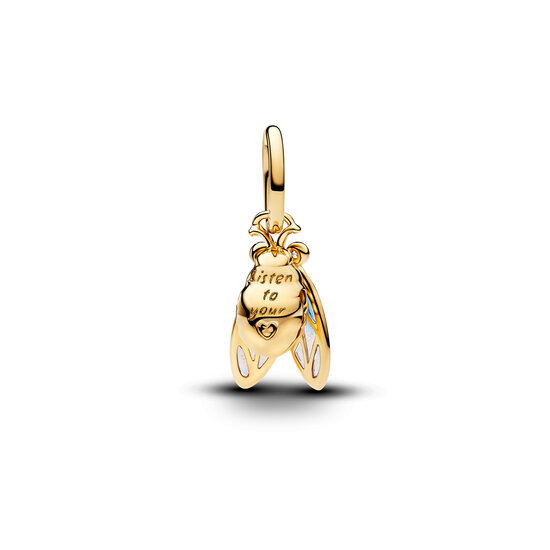 Pandora PANDORA SHINE 764490C01 Cicada 14k gold-plated dangle with zirconia and glittery blue and purple UV resin