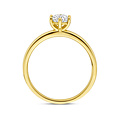 Collectie Milikan Huiscollectie 14krt geelgouden solitairring, 6-poots chaton met 1x 0.50ct LAB grown diamant F/VS, 1060363